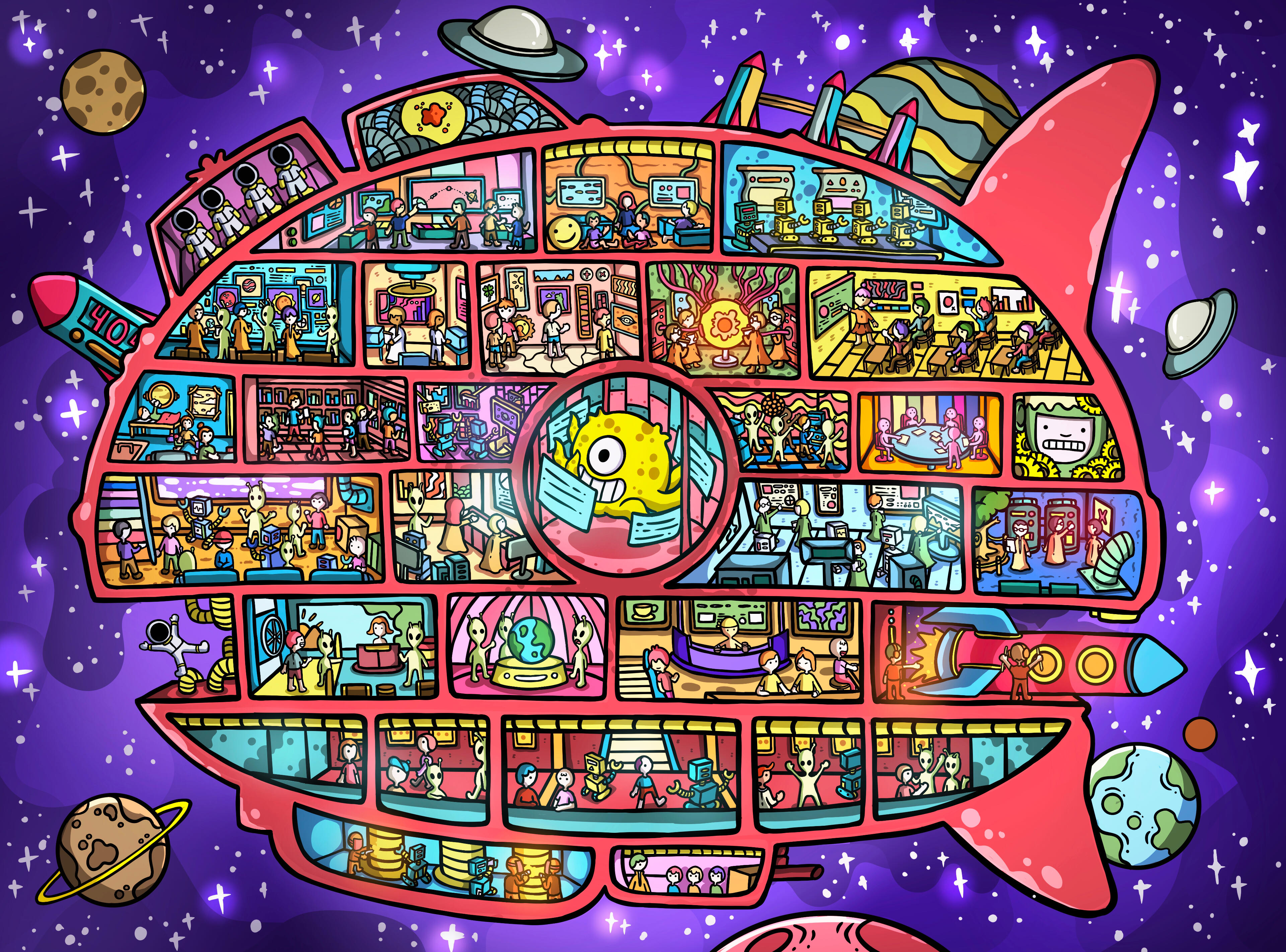 Image may contain: illustration, fantasy, gnome, snake, cave, discovery, legend, mythical, creature, adventure, exploration, treasure, mystery, ancient, magical, glowing, folklore, wonder, journey, fantasy world